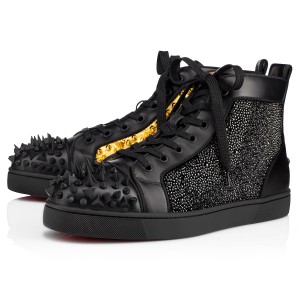 Altos Christian Louboutin No Limit 018 Planos Negros Dorados | ZKB-184705