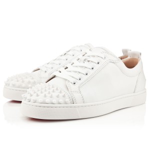Bajos Christian Louboutin Louis Junior Spikes Blancos Blancos | CLP-290546
