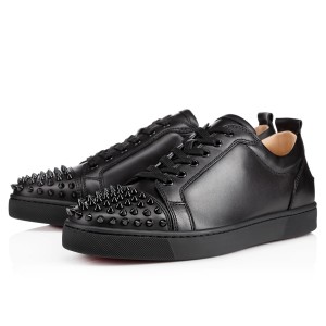 Bajos Christian Louboutin Louis Junior Spikes Negros Negros | DEP-984750