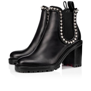 Botines Christian Louboutin Capahutta 70 mm Negros Plateados | FDW-273945