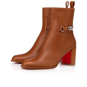Botines Christian Louboutin Lock Booty 70 mm Cuoio / Noce Lucido | IUW-804796