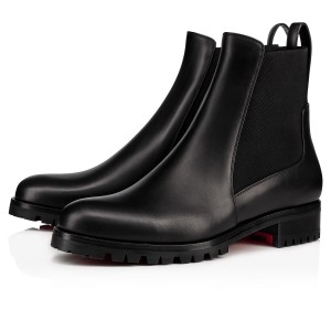 Botines Christian Louboutin Marchacroche Planos Negros | VQT-618247