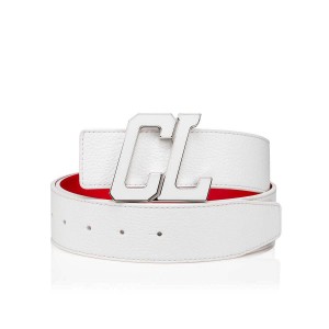 Cinturones Christian Louboutin Happy Rui Cl Logo Bianco / Loubi / Silver-bianco | GNR-930784