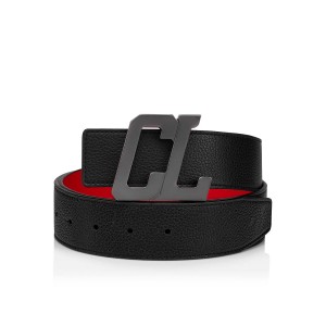 Cinturones Christian Louboutin Happy Rui Cl Logo Negros Metal | MEO-914805