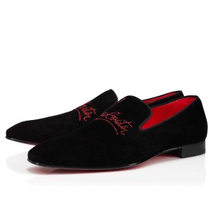 Mocasines Christian Louboutin Navy Dandelion Strass Negros | ACX-816743