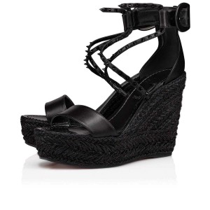 Sandalias Christian Louboutin Chocazeppa Spikes 120 mm Negros Negros | NMX-179653