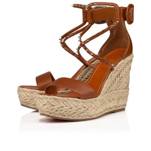 Sandalias Christian Louboutin Chocazeppa Spikes 120 mm Cuoio / Sv / Naturel | IJP-746590