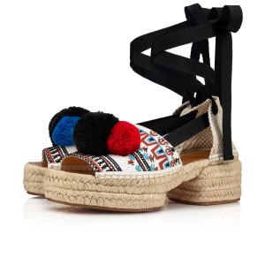 Sandalias Christian Louboutin Cycladiblanca 60 mm Vers Latte / Bk / Naturel | KFC-312079