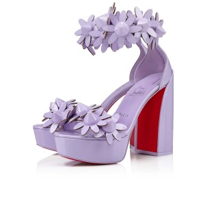 Sandalias Christian Louboutin Daisy Spikes Alta 130 mm Lilac Smoke / Lin Lilac Smoke | PJO-064831