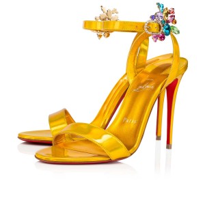 Sandalias Christian Louboutin Goldie Joli 100 mm Amarillos Amarillos | CWV-496375