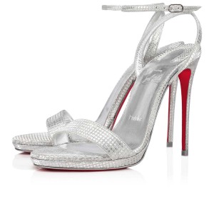 Sandalias Christian Louboutin Loubi Queen 120 mm Plateados Plateados | RIO-187924