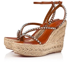Sandalias Christian Louboutin Mafaldina Zeppa 120 mm Cuoio / Sv / Naturel | ASR-589321