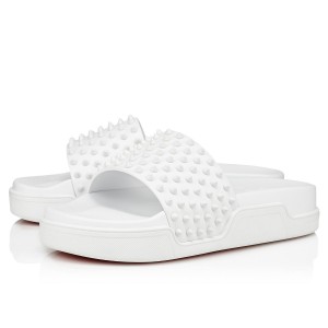Sandalias Christian Louboutin Pool Fun Alpargata Bianco / Bianco Mat | YAR-745162