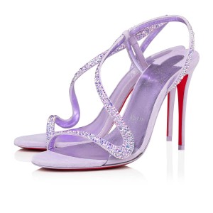 Sandalias Christian Louboutin Rosalie Strass 100 mm Lil Smoke / Cry Tra Htf / Lin Lil | GHL-978036
