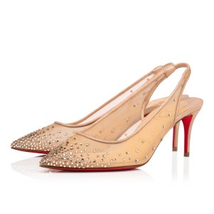 Tacones Christian Louboutin Follies Strass Sling 70 mm Azules | JTQ-298605