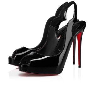 Tacones Christian Louboutin Hot Chick Sling Alta 120 mm Negros Negros | UBZ-156842