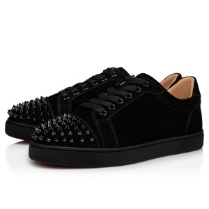 Tenis Christian Louboutin Vieira Spikes Planos Negros Negros | TCU-782051