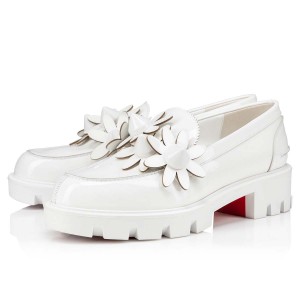 Zapatos Planos Christian Louboutin Daisy Spikes Moc Bianco / Bco Luc / Lin Bco | LRT-197536
