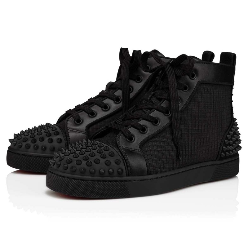 Altos Christian Louboutin Lou Spikes 2 Negros Negros | JSU-672983