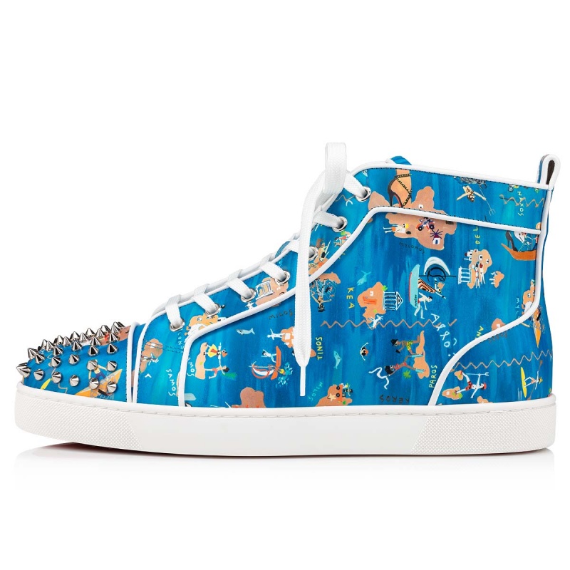 Altos Christian Louboutin Lou Spikes Multi / Bianco | FJU-547903