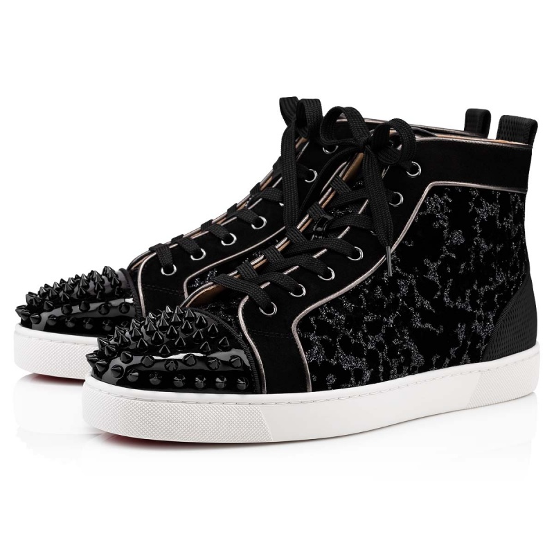Altos Christian Louboutin Lou Spikes Negros | SUZ-371520