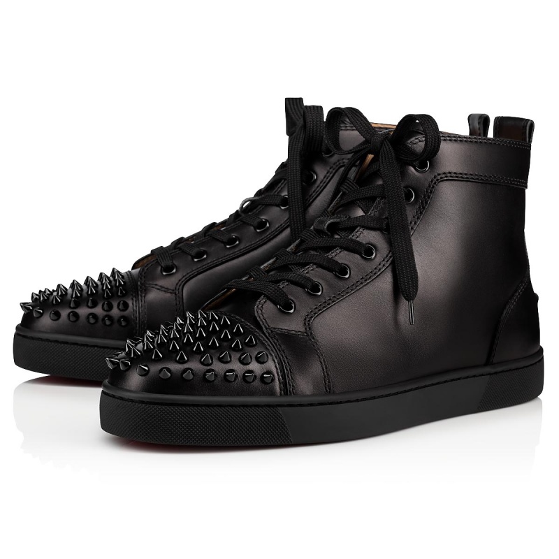 Altos Christian Louboutin Lou Spikes Negros Negros | IBQ-460172