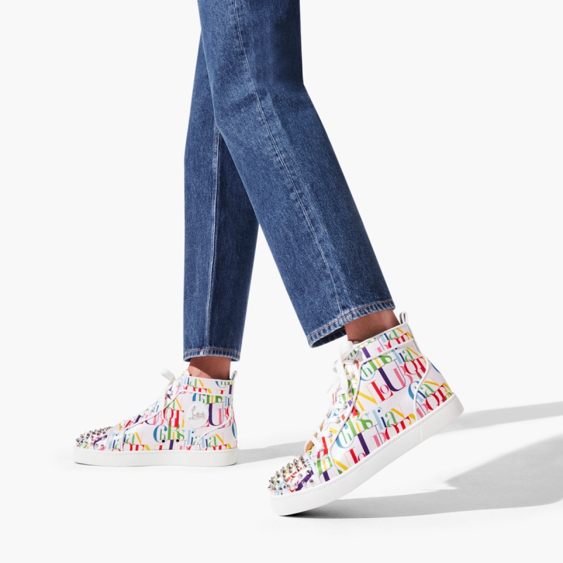 Altos Christian Louboutin Lou Spikes Orlato White-multi / Bianco | VEN-152947