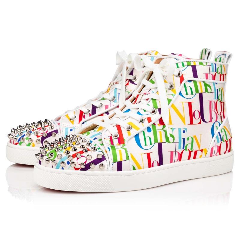 Altos Christian Louboutin Lou Spikes Orlato White-multi / Bianco | VEN-152947