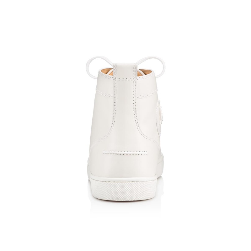 Altos Christian Louboutin Lou Spikes Planos Blancos Blancos | NVZ-365782