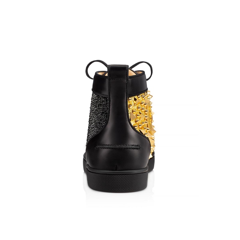 Altos Christian Louboutin No Limit 018 Planos Negros Dorados | ZKB-184705