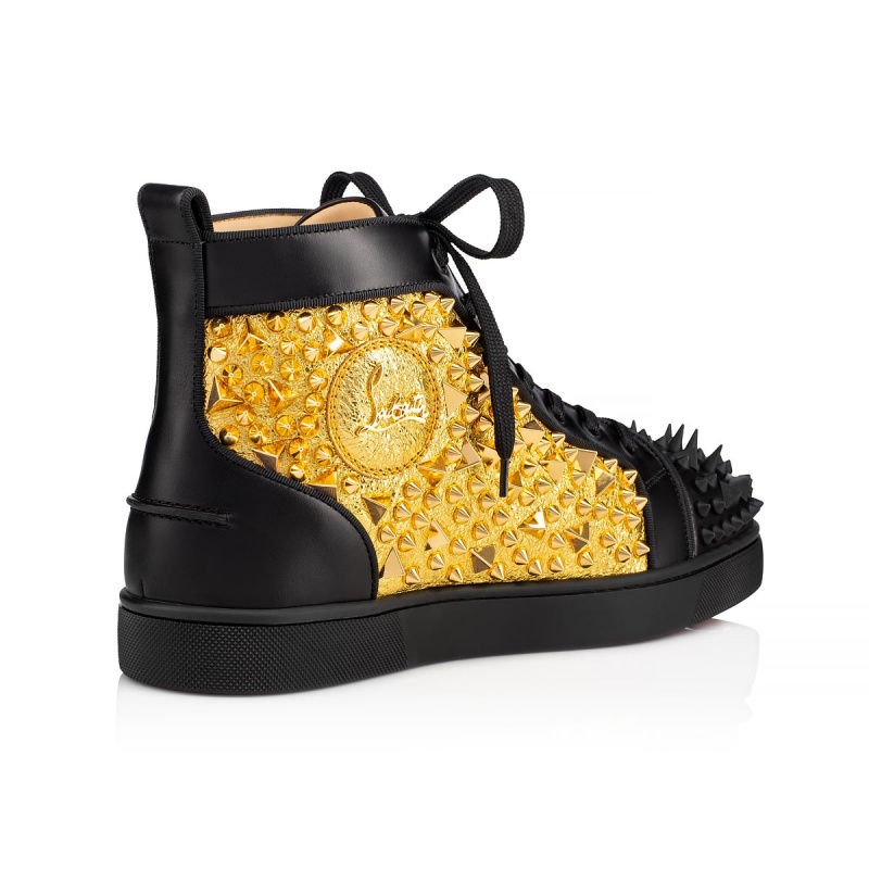 Altos Christian Louboutin No Limit 018 Planos Negros Dorados | ZKB-184705