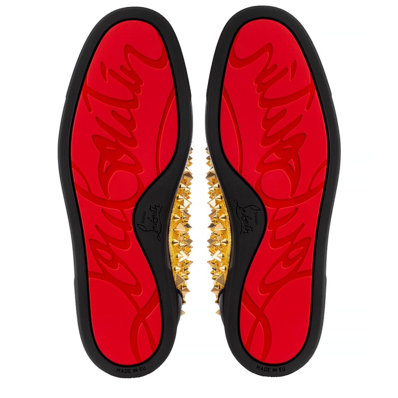 Altos Christian Louboutin No Limit 018 Planos Negros Dorados | ZKB-184705