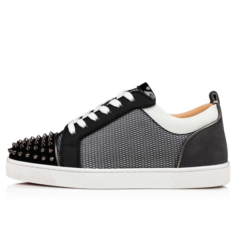 Bajos Christian Louboutin Louis Junior Spikes Negros Blancos | HTP-851237