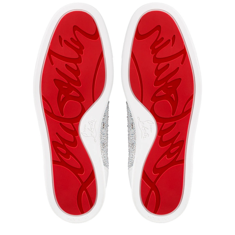 Bajos Christian Louboutin Louis Junior Strass Version Bianco | MWY-320157