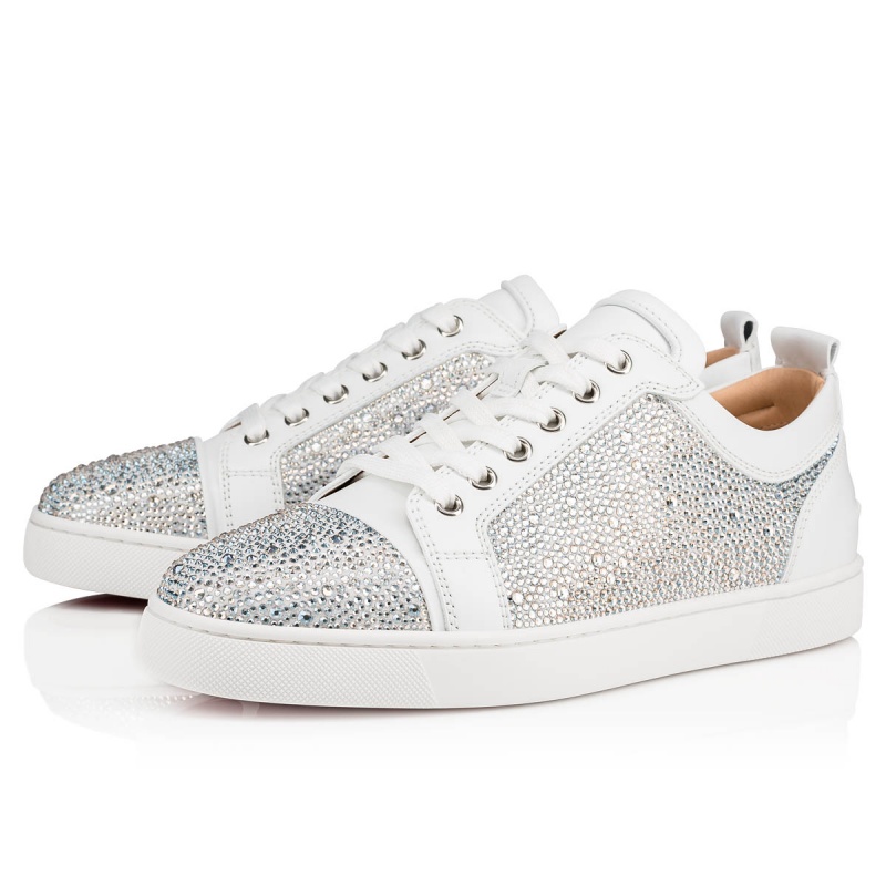 Bajos Christian Louboutin Louis Junior Strass Version Bianco | MWY-320157
