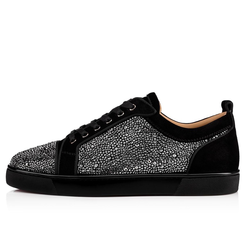 Bajos Christian Louboutin Louis Junior Strass Negros | PXE-780234