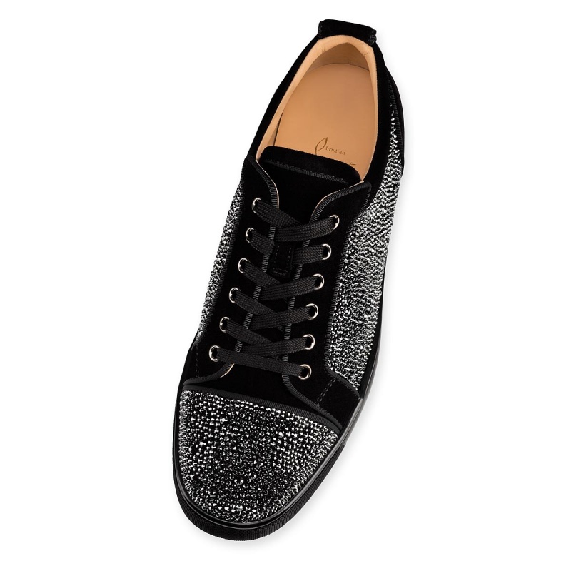 Bajos Christian Louboutin Louis Junior Strass Negros | PXE-780234