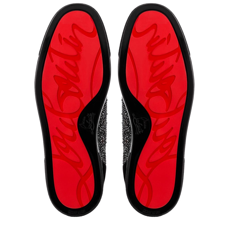 Bajos Christian Louboutin Louis Junior Strass Negros | PXE-780234