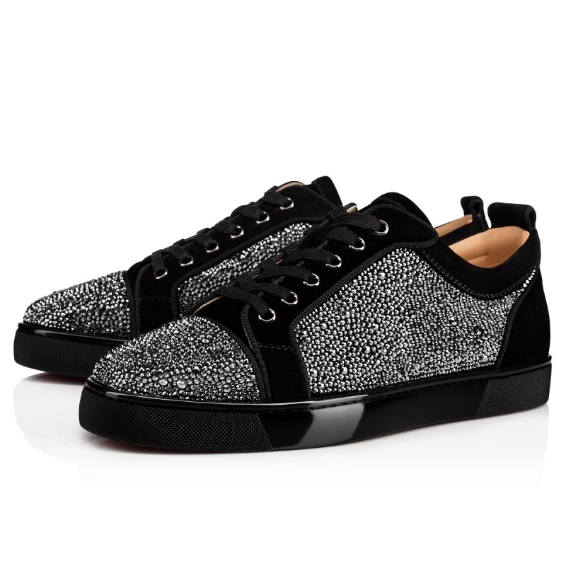 Bajos Christian Louboutin Louis Junior Strass Negros | PXE-780234