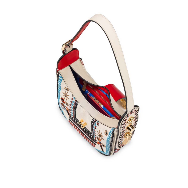 Bolsas Christian Louboutin Carasky Mini Blancos Dorados | DET-845019