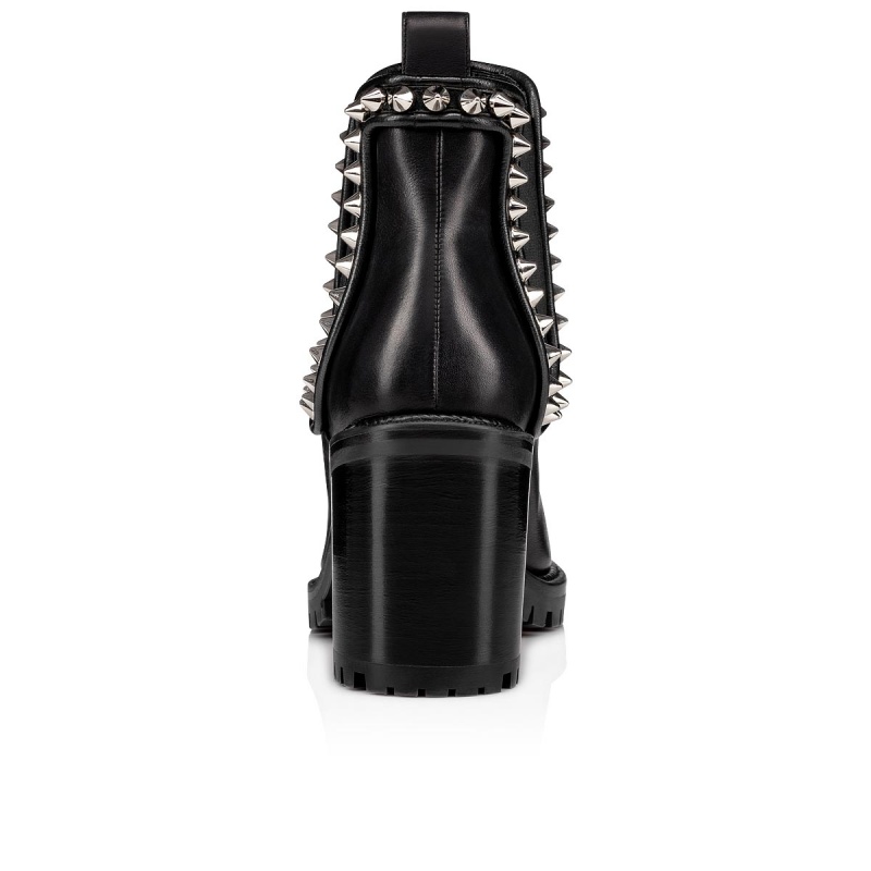 Botines Christian Louboutin Capahutta 70 mm Negros Plateados | FDW-273945