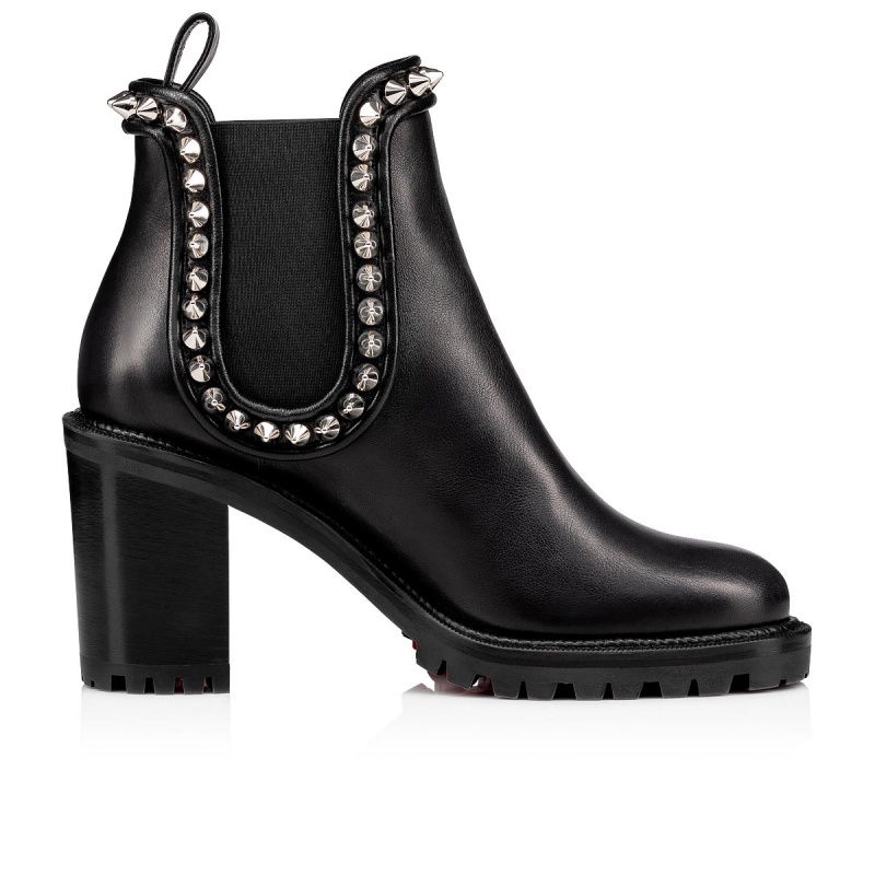Botines Christian Louboutin Capahutta 70 mm Negros Plateados | FDW-273945