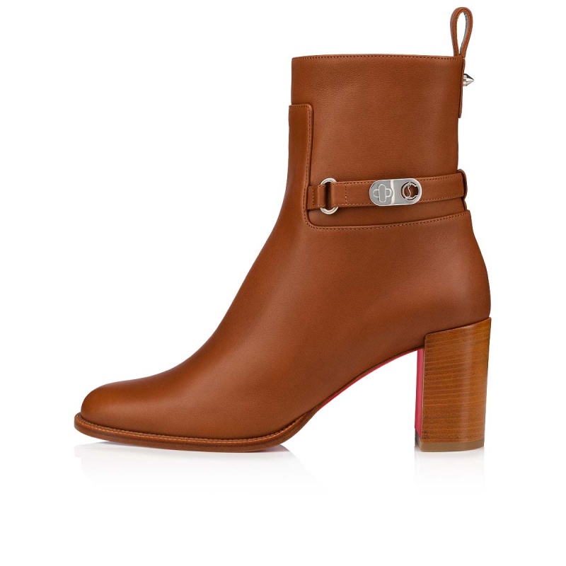 Botines Christian Louboutin Lock Booty 70 mm Cuoio / Noce Lucido | IUW-804796