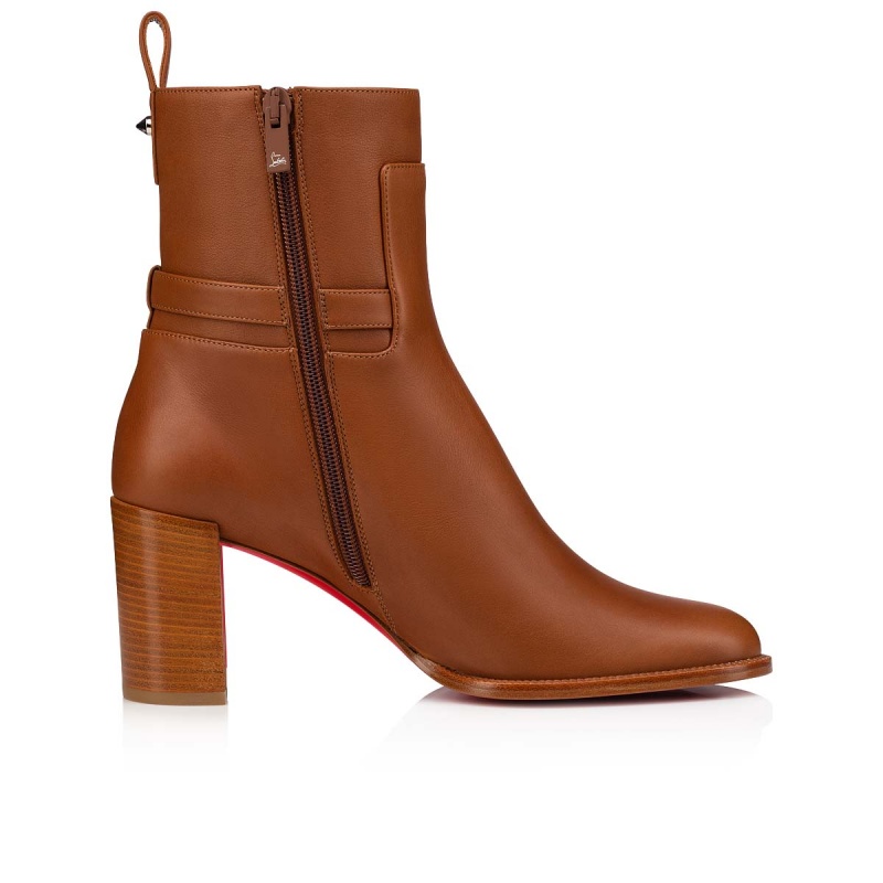 Botines Christian Louboutin Lock Booty 70 mm Cuoio / Noce Lucido | IUW-804796