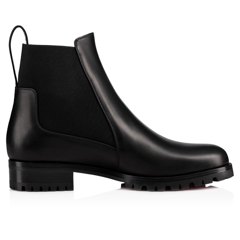 Botines Christian Louboutin Marchacroche Planos Negros | VQT-618247