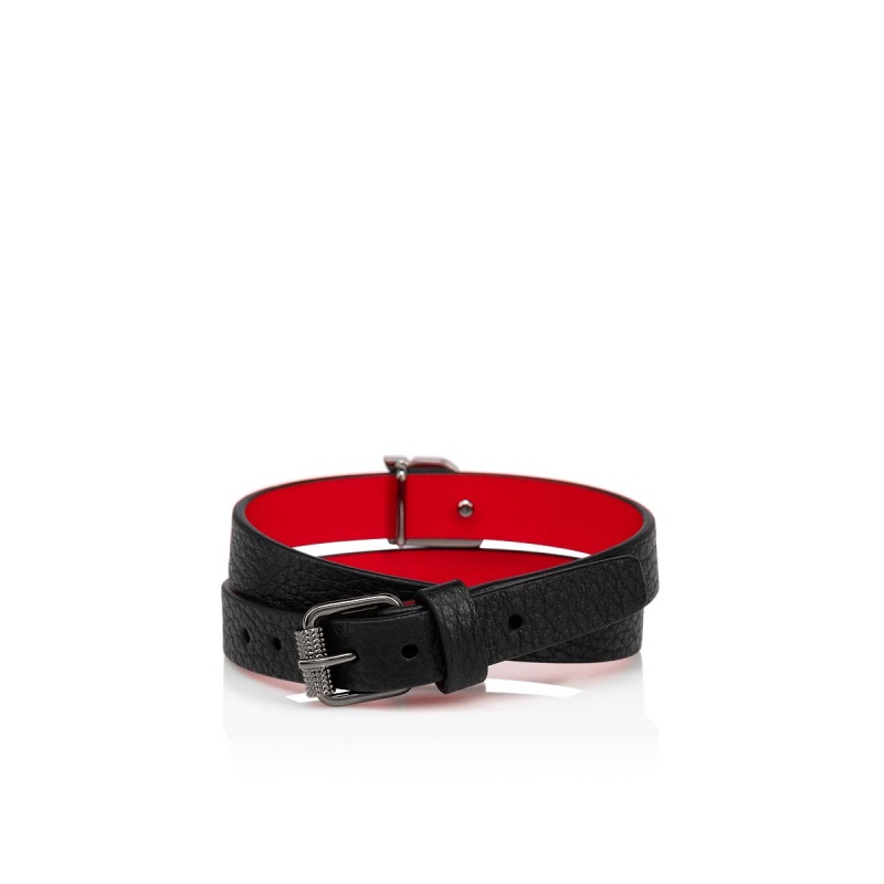 Brazalete Christian Louboutin Happy Rui Logo Negros Metal | JIO-094173