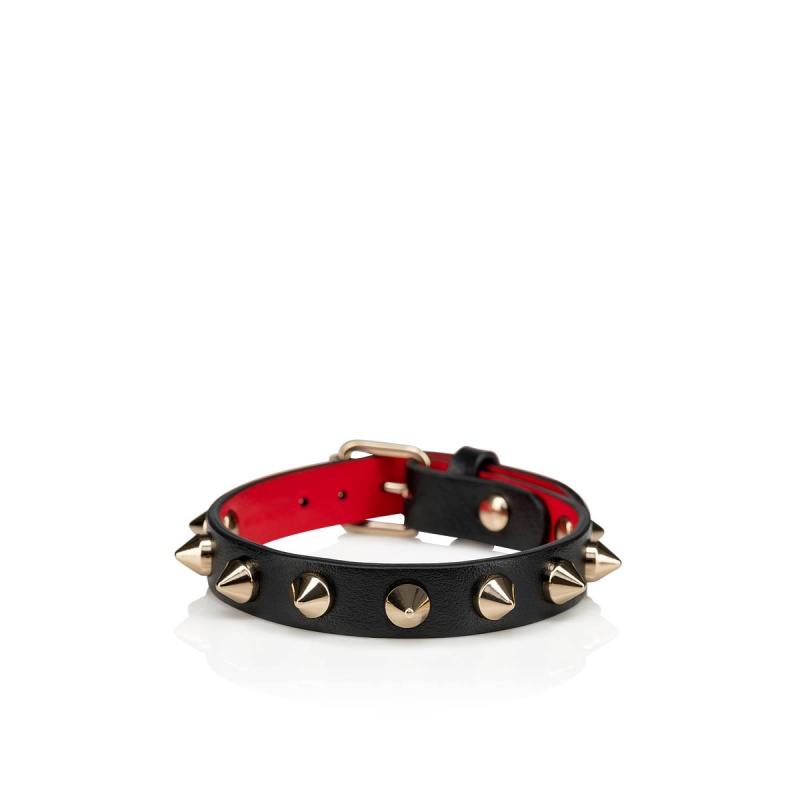 Brazalete Christian Louboutin Loubilink Negros Dorados | VFP-259786