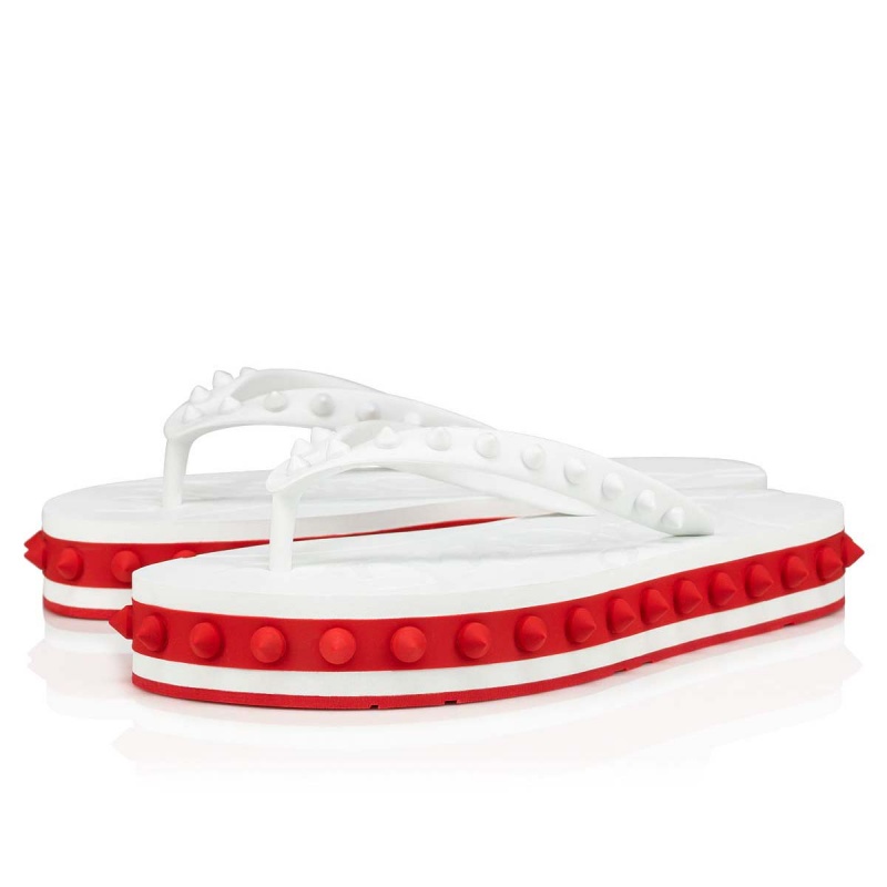 Chancletas Christian Louboutin Loubi Bianco / Loubi | XTB-701346