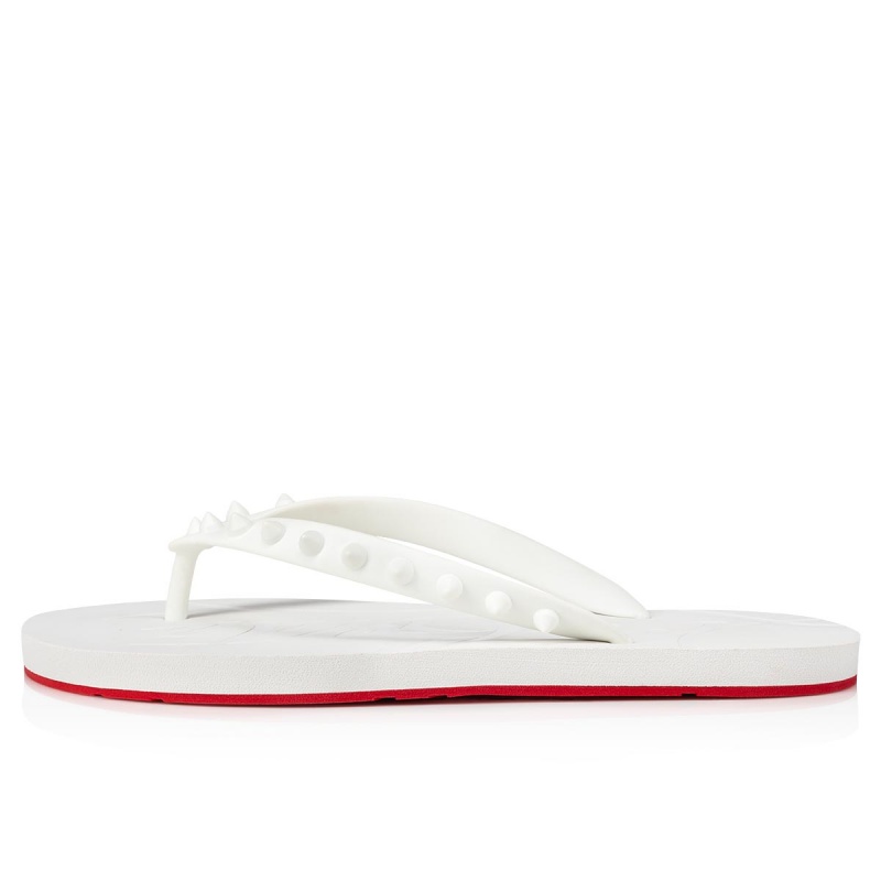 Chancletas Christian Louboutin Loubi Blancos | JQZ-629057