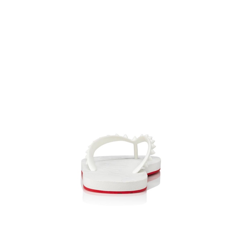 Chancletas Christian Louboutin Loubi Blancos | JQZ-629057